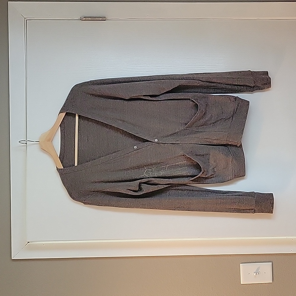 50/25/25 American Apparel, unisex small, grey csrdigan, pockets.